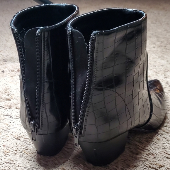 Black Faux Croc Booties - Picture 6 of 6